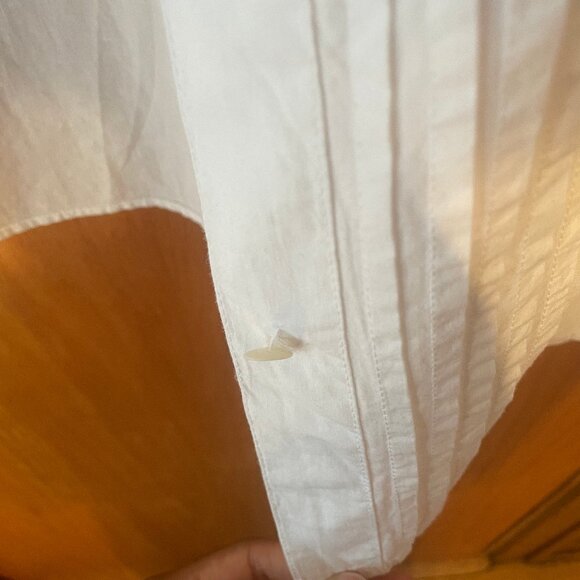 French vintage cotton blouse with oversized embroidered collar, cuffs and puff s - Picture 5 of 6